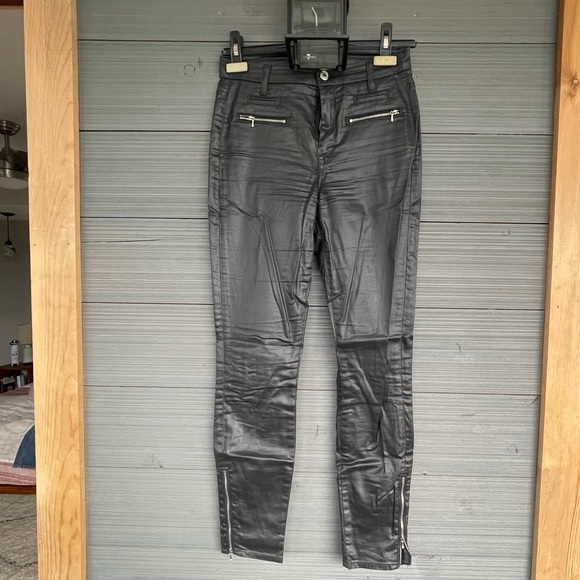 7 for all mankind black high rise skinny wax jeans size 26 - Picture 1 of 5